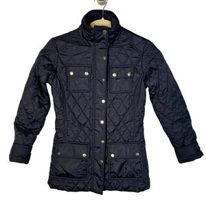 Banana Republic Woman XS Quilted Puffer Jacket Warm Winter Coat Mid Length Black